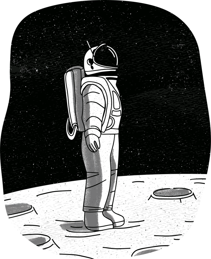 Lone Astronaut Illustration