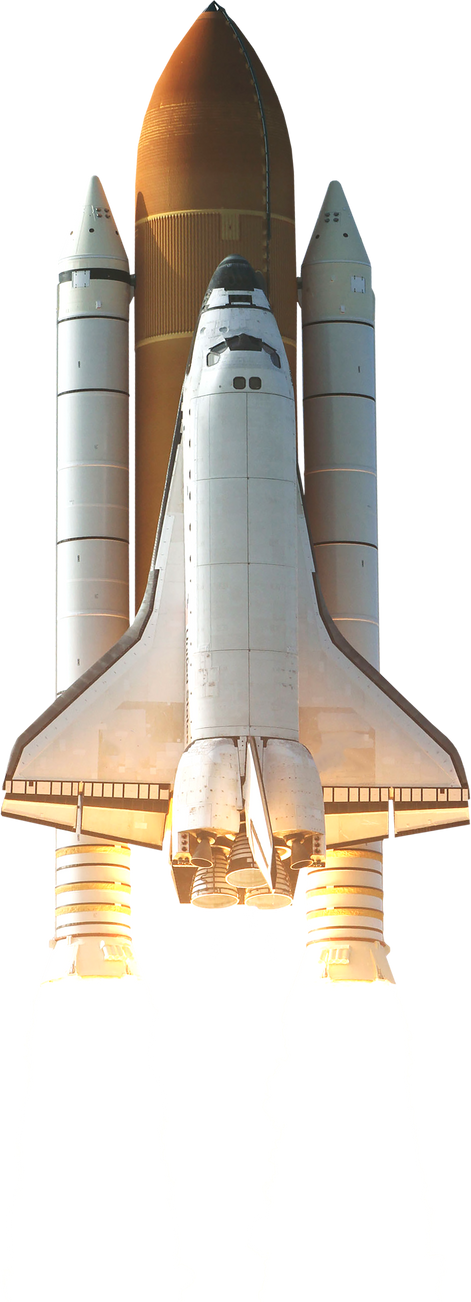 Space Shuttle Takes off into Space. Elements of This Image Furnished by NASA.